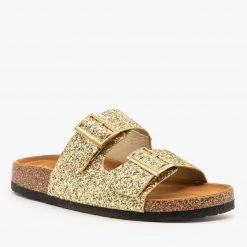 Refresh Double Buckle Glitter Slides