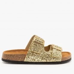 Refresh Double Buckle Glitter Slides