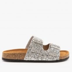 Refresh Double Buckle Glitter Slides