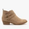 Top Moda Double Buckle Low Ankle Booties FINAL SALE