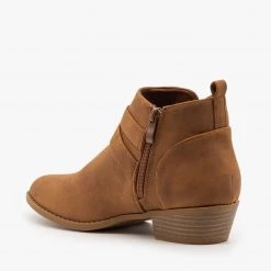 Top Moda Double Buckle Low Ankle Booties FINAL SALE