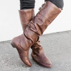 Soda Shoes Double Buckle Slouchy Boots