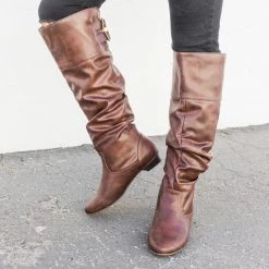 Soda Shoes Double Buckle Slouchy Boots