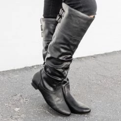 Soda Shoes Double Buckle Slouchy Boots