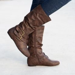 Forever Double Buckled Crinkle Boots Newest Arrivals