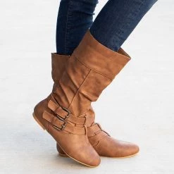 Forever Double Buckled Crinkle Boots Newest Arrivals