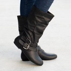 Forever Double Buckled Crinkle Boots Newest Arrivals