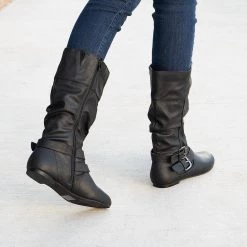 Forever Double Buckled Crinkle Boots Newest Arrivals