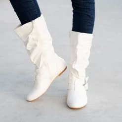 Forever Double Buckled Crinkle Boots Newest Arrivals