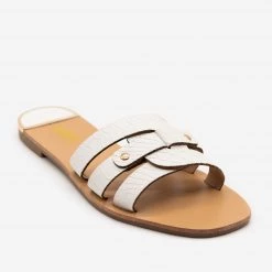 AMS Shoes Double Looped Crocodile Print Sandals Newest Arrivals