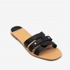 AMS Shoes Double Looped Crocodile Print Sandals Newest Arrivals