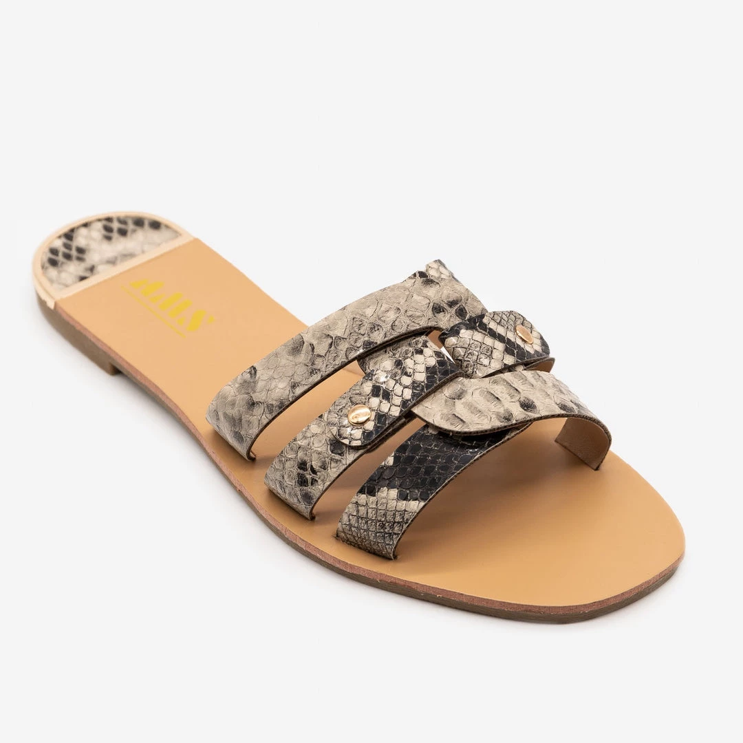 AMS Shoes Double Looped Snake Print Sandals Newest Arrivals 1 AMS Shoes Double Looped Snake Print Sandals Newest Arrivals