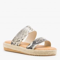 Bamboo Shoes Double Strap Espadrille Flatform Slides Newest Arrivals