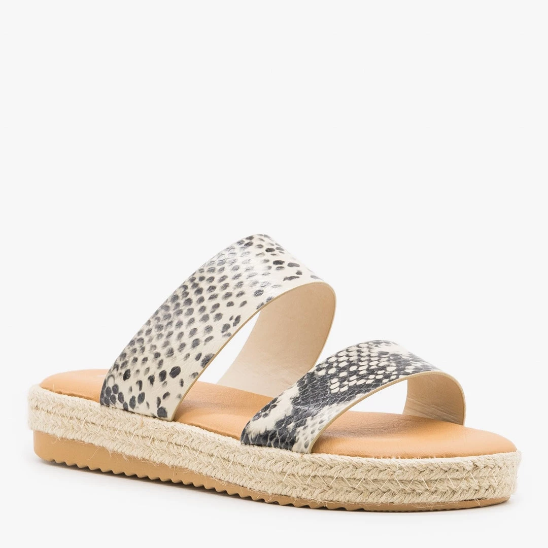 Bamboo Shoes Double Strap Espadrille Flatform Slides Newest Arrivals 2 Bamboo Shoes Double Strap Espadrille Flatform Slides Newest Arrivals