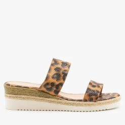 Weeboo Newest Arrivals Double Strap Esparto Trim Sandal Wedges