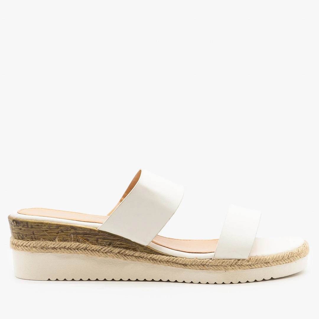 Weeboo Newest Arrivals Double Strap Esparto Trim Sandal Wedges 15 Weeboo Newest Arrivals Double Strap Esparto Trim Sandal Wedges