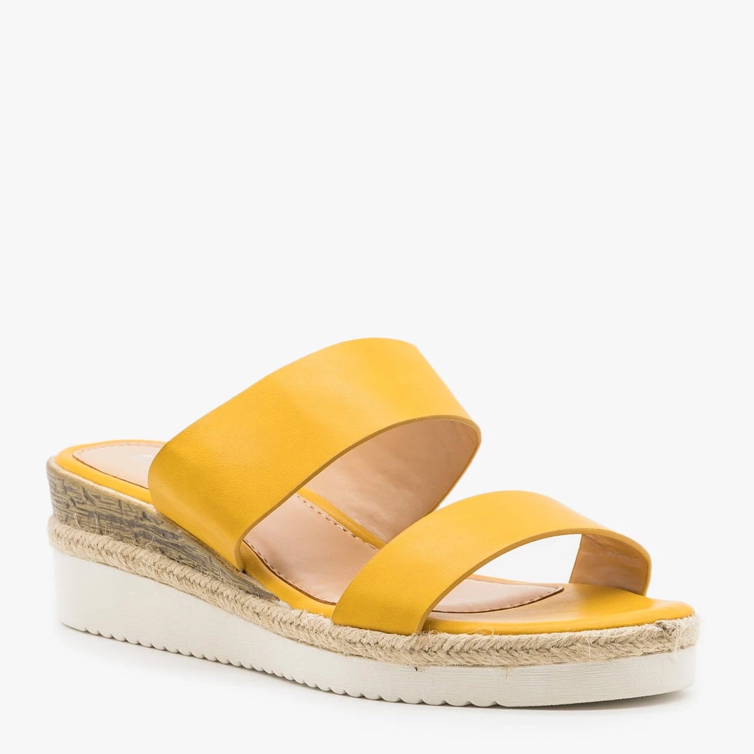 Weeboo Newest Arrivals Double Strap Esparto Trim Sandal Wedges 16 Weeboo Newest Arrivals Double Strap Esparto Trim Sandal Wedges