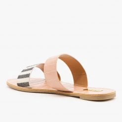 Qupid Shoes Double Strap Patterned Sandals