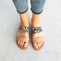 Top Moda Double Strap Print Sandals Newest Arrivals