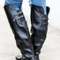 Soda Shoes Double Strap Slip-On Riding Boots