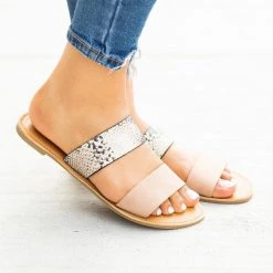 Qupid Shoes Double Strap Slip-On Sandals