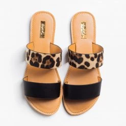 Qupid Shoes Double Strap Slip-On Sandals