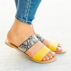 Qupid Shoes Double Strap Slip-On Sandals