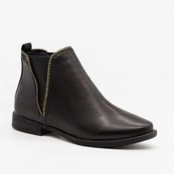 Bamboo Shoes Edgy And Chic Zippered Booties