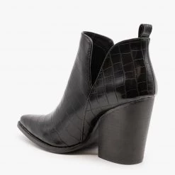 Qupid Shoes Newest Arrivals Edgy Black Crocodile Print Booties FINAL SALE 4 Qupid Shoes Newest Arrivals Edgy Black Crocodile Print Booties FINAL SALE