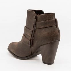 Forever Edgy Buckled Almond-Toe Booties Newest Arrivals