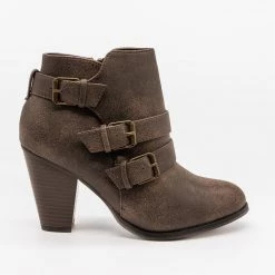 Forever Edgy Buckled Almond-Toe Booties Newest Arrivals