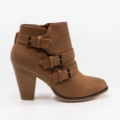 Forever Edgy Buckled Almond-Toe Booties Newest Arrivals
