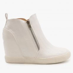 AMS Shoes Edgy Crocodile Wedge Sneakers Newest Arrivals