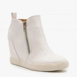 AMS Shoes Edgy Crocodile Wedge Sneakers Newest Arrivals