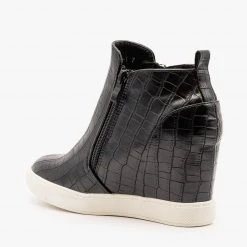 AMS Shoes Edgy Crocodile Wedge Sneakers Newest Arrivals