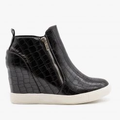 AMS Shoes Edgy Crocodile Wedge Sneakers Newest Arrivals