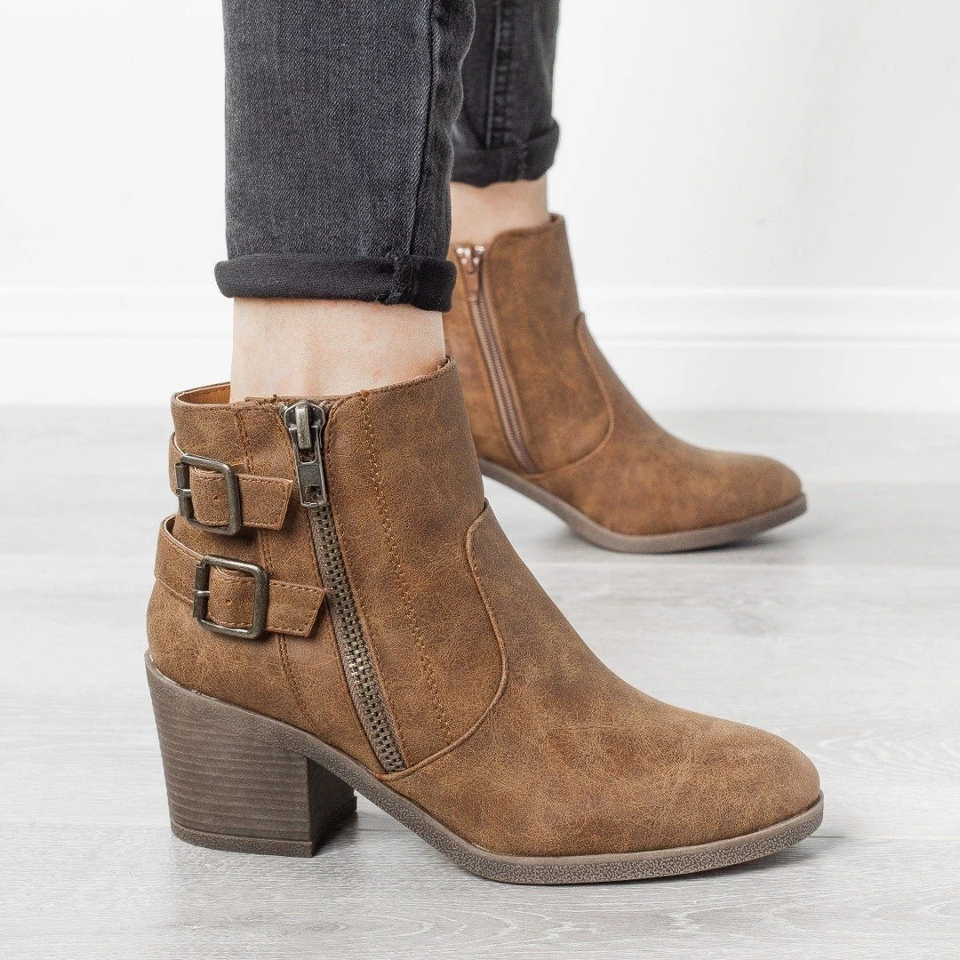 Bamboo Shoes Newest Arrivals Edgy Distressed Buckle Booties 6 Bamboo Shoes Newest Arrivals Edgy Distressed Buckle Booties