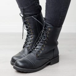Wild Diva Shoes Newest Arrivals Edgy Essential Combat Boots