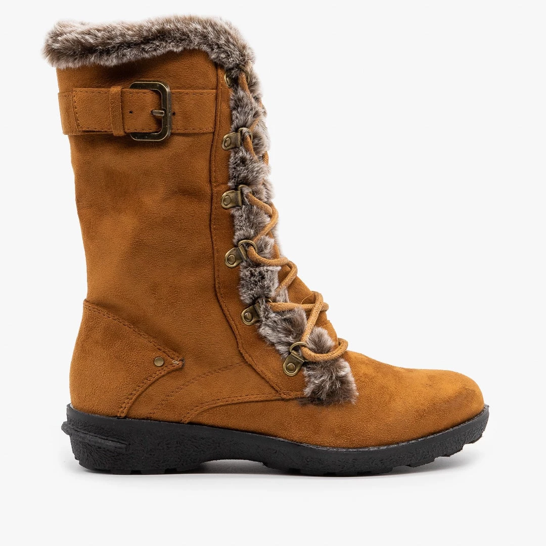 Forever Edgy Faux Fur Laced Winter Boots 1 Forever Edgy Faux Fur Laced Winter Boots