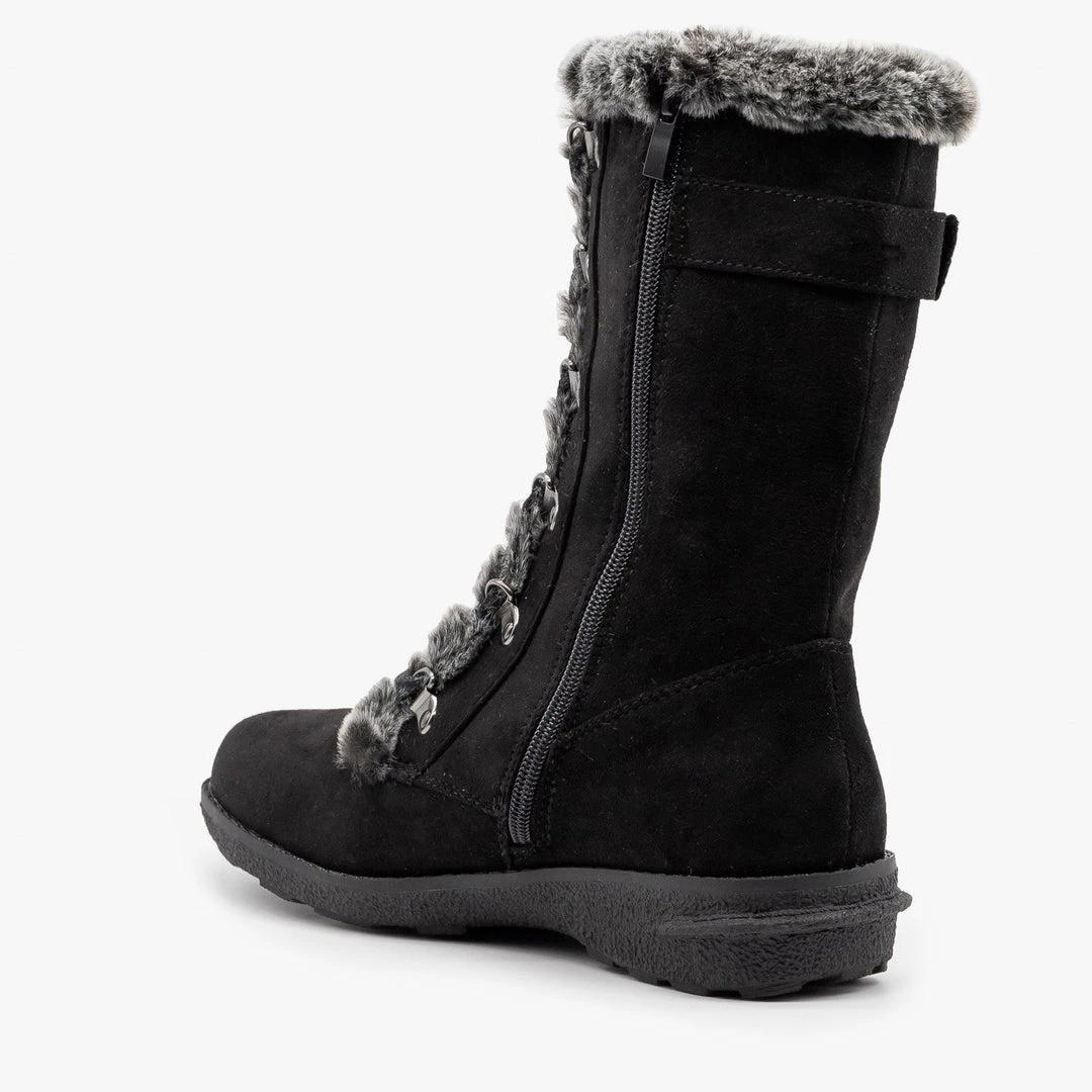 Forever Edgy Faux Fur Laced Winter Boots 8 Forever Edgy Faux Fur Laced Winter Boots