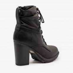 Bella Marie Newest Arrivals Edgy High Heel Combat Booties