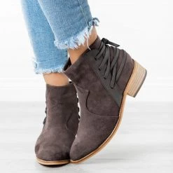 ARider Girl Newest Arrivals Edgy Laced-Up Back Booties