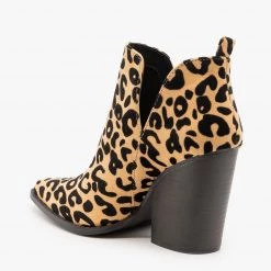 Qupid Shoes Edgy Leopard Print Booties
