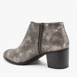 Qupid Shoes Edgy Metallic Booties Newest Arrivals