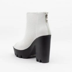 Qupid Shoes Edgy Pinhole Platform Lug Sole Heels