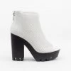 Qupid Shoes Edgy Pinhole Platform Lug Sole Heels