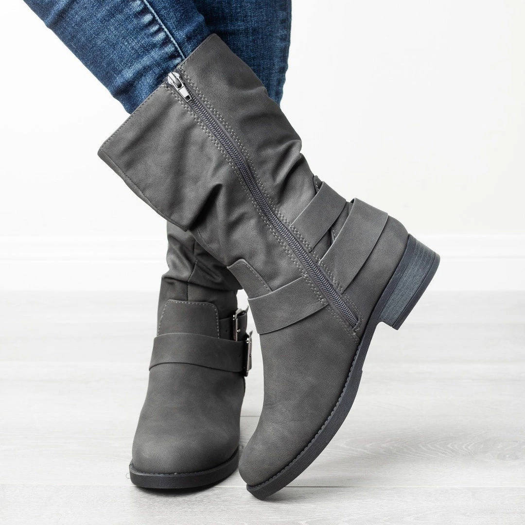 Soda Shoes Edgy Slouchy Buckle Boots 5 Soda Shoes Edgy Slouchy Buckle Boots