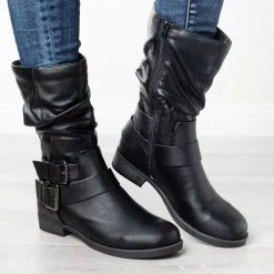 Soda Shoes Edgy Slouchy Buckle Boots 11 Soda Shoes Edgy Slouchy Buckle Boots