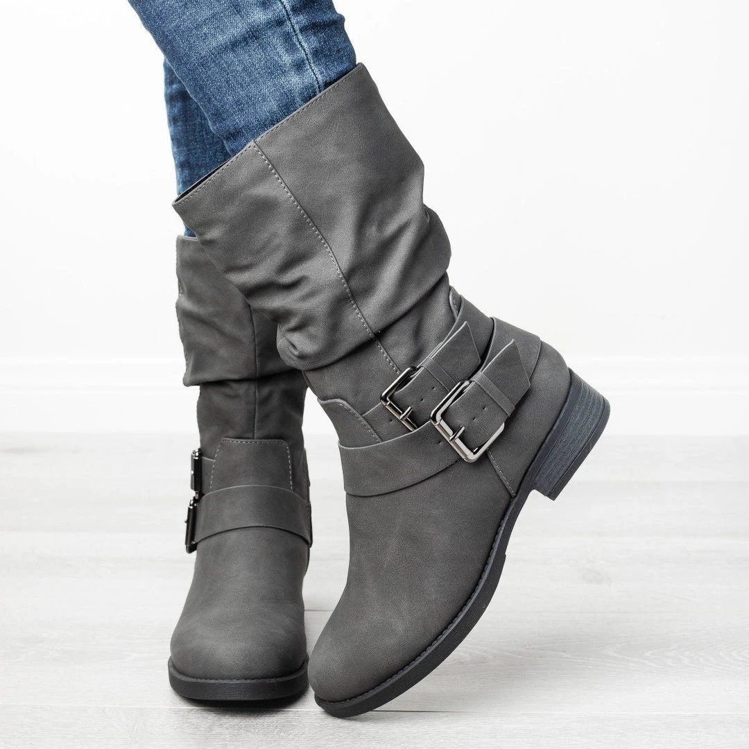 Soda Shoes Edgy Slouchy Buckle Boots 2 Soda Shoes Edgy Slouchy Buckle Boots