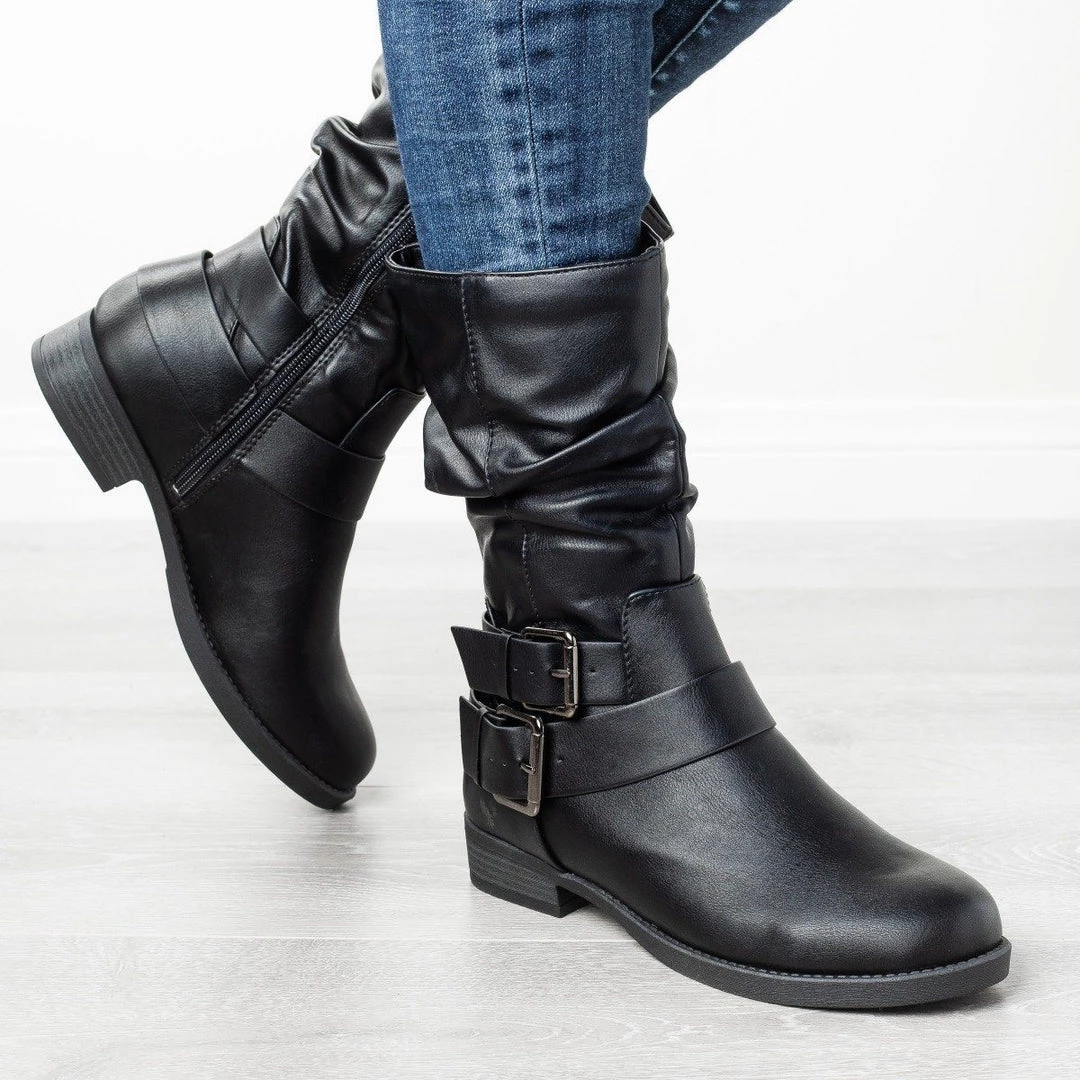 Soda Shoes Edgy Slouchy Buckle Boots 3 Soda Shoes Edgy Slouchy Buckle Boots
